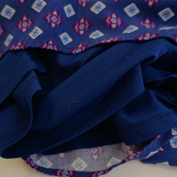 Xhilaration Spaghetti Strap Blue Red Floral Romper Large Lined Ruffle Top - Picture 6 of 6